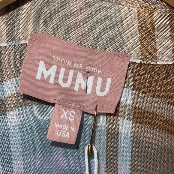 Show Me your MuMu Womens Leo Button Down Tunic Shirt Dress Multicolor XS NWT - Picture 5 of 9